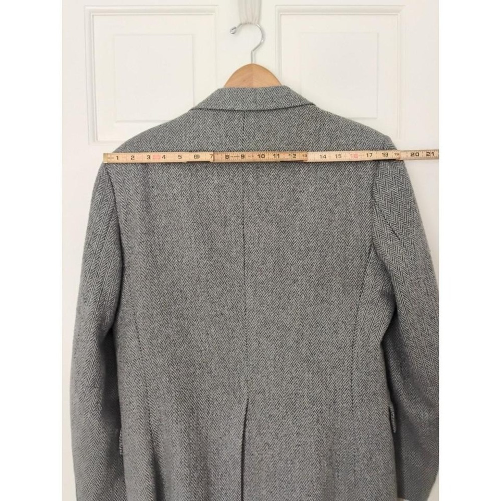 VTG John Blair Herringbone Blazer Mens 40 Gray Two Button Wool Blend Sport Coat - Picture 7 of 8